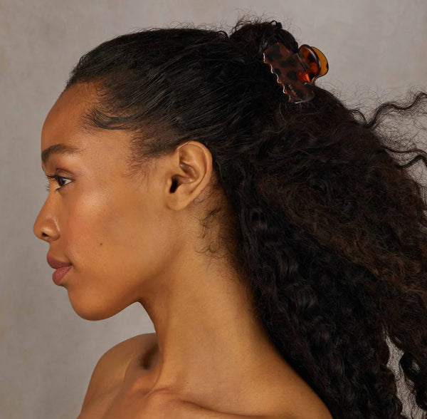 Medium Puffy Claw Clips - 2pc Black & Tort