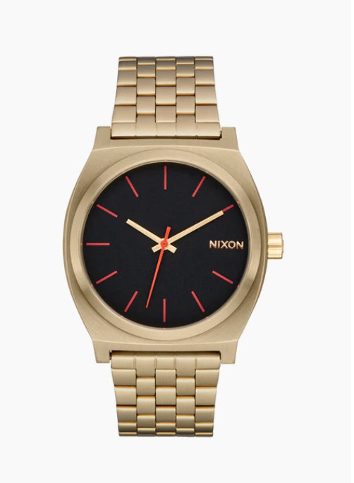 Time Teller Watch - Yellow Gold/Black/Red