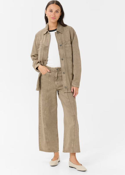 Rania Denim Overshirt - Washed Light Brown