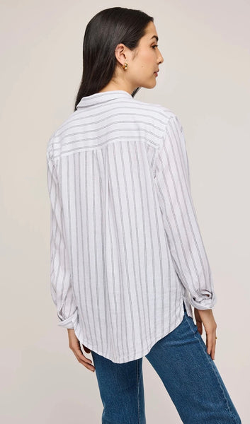 DOMINIQUE BUTTON DOWN - White Stripe