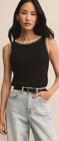 Social Whipstitch Tank - Black
