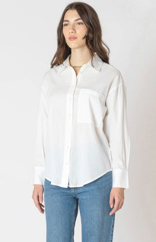 Demi Textured Button Front Shirt - White