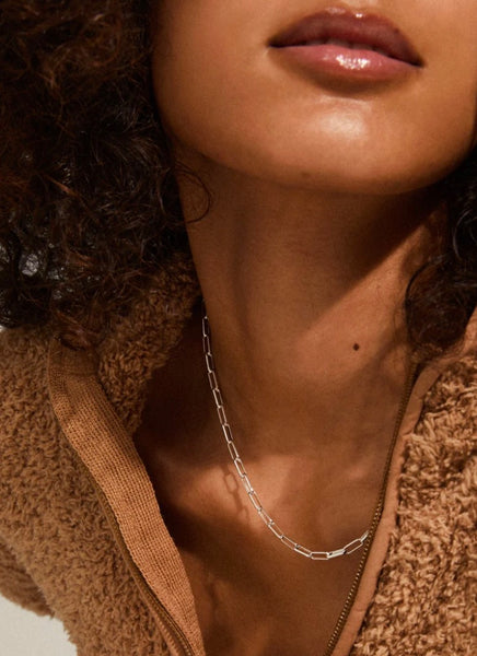RONJA PAPERCLIP CHAIN NECKLACE - Silver Plated