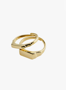 BLINK recycled ring 2 in 1 set - gold plated