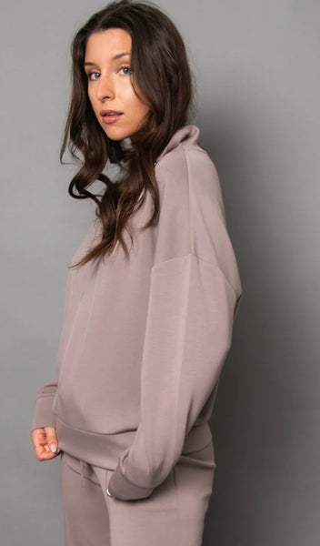 SEANNI - Soft Knit LS Half Zip Pullover - Fog