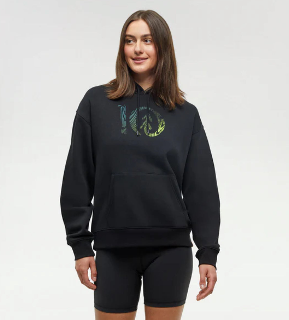Restoration Woodblock Hoodie - Meteorite Black/Lime Green