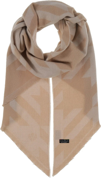 SUSTAINABILITY EDITION EXPLODED HOUNDSTOOTH RECYCLED BIAS SCARF- marzipan