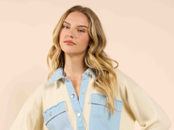 JADE KNIT/DENIM JACKET