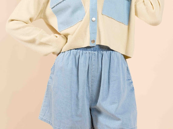 JADE KNIT/DENIM JACKET