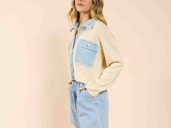 JADE KNIT/DENIM JACKET