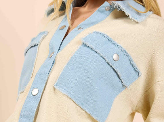 JADE KNIT/DENIM JACKET