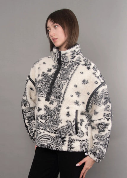 Mila 1/2 Zip Sherpa Pullover - Cream