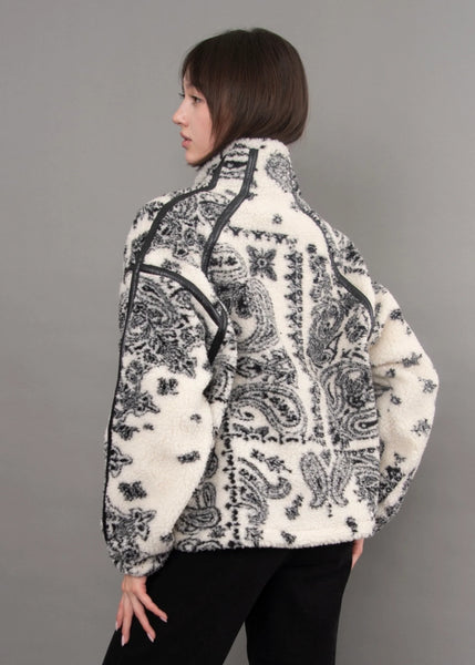 Mila 1/2 Zip Sherpa Pullover - Cream
