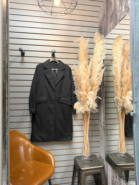 Marina Single Breasted Coat - Charcoal