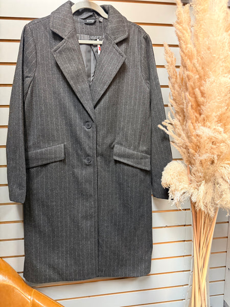 Marina Single Breasted Coat - Charcoal
