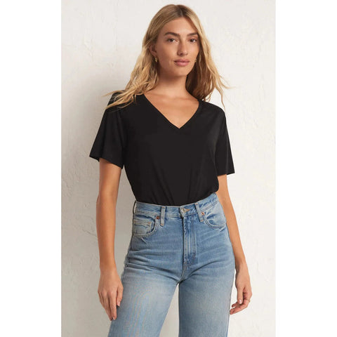 SAMMIE V-NECK TEE BLACK