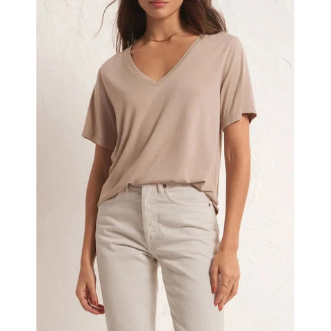 SAMMIE V-NECK TEE PUTTY