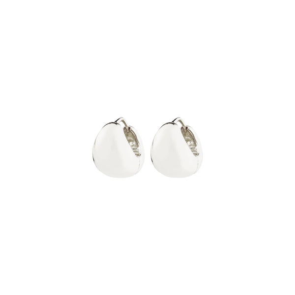 JUA RECYCLED CHUNKY HOOP EARRINGS- Silver