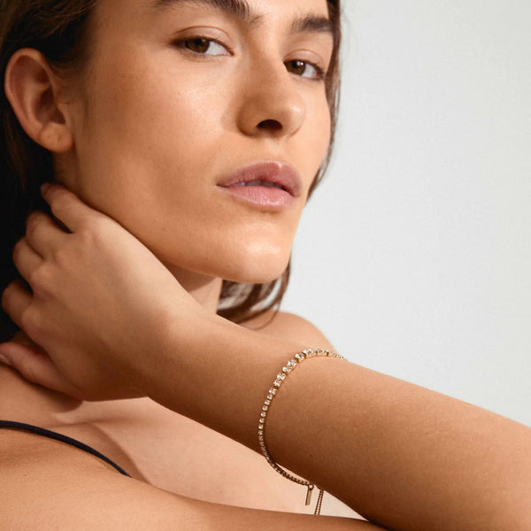 SKY TENNIS CRYSTAL BRACELET- Gold