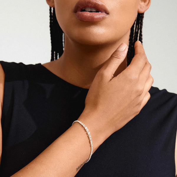 SKY TENNIS CRYSTAL BRACELET- Silver