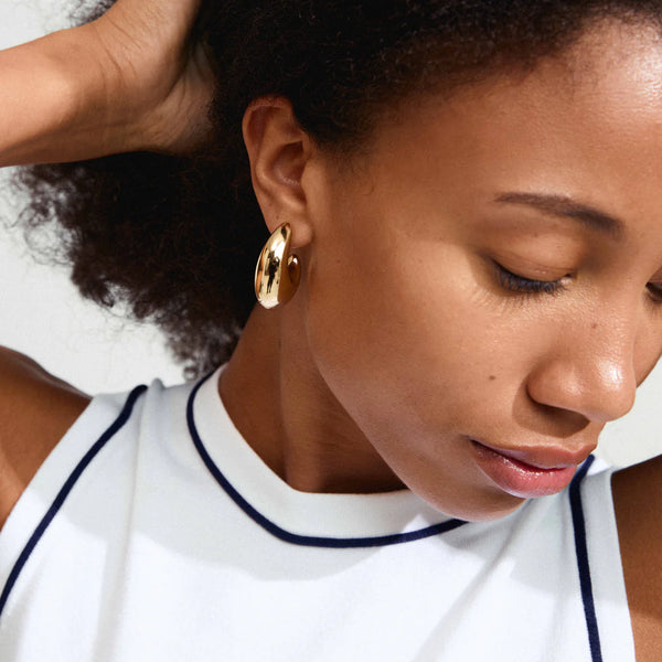 RORY RECYCLED HALF-HOOP EARRINGS- gold plated