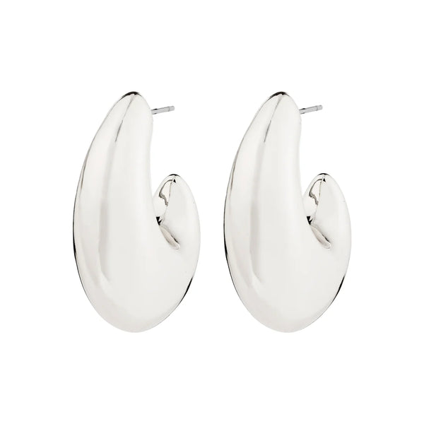 RORY RECYCLED HALF-HOOP EARRINGS- silver