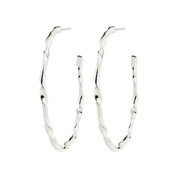 WYATT RECYCLED HOOP EARRINGS- silver