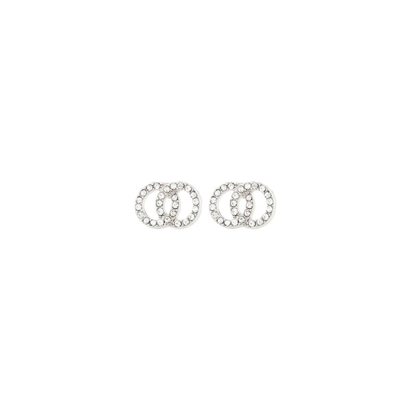 JOLINA RECYCLED CRYSTAL STUD EARRINGS- silver