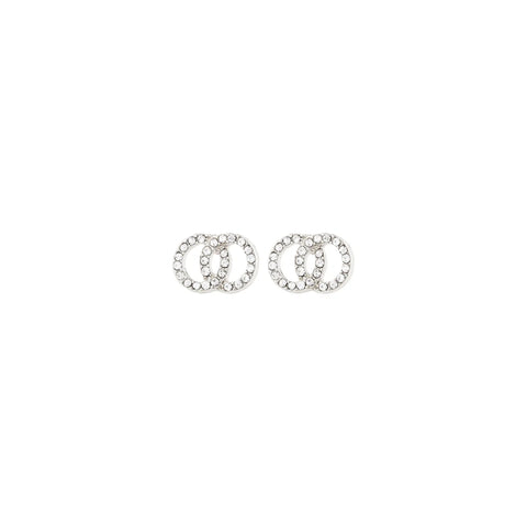 JOLINA RECYCLED CRYSTAL STUD EARRINGS- silver