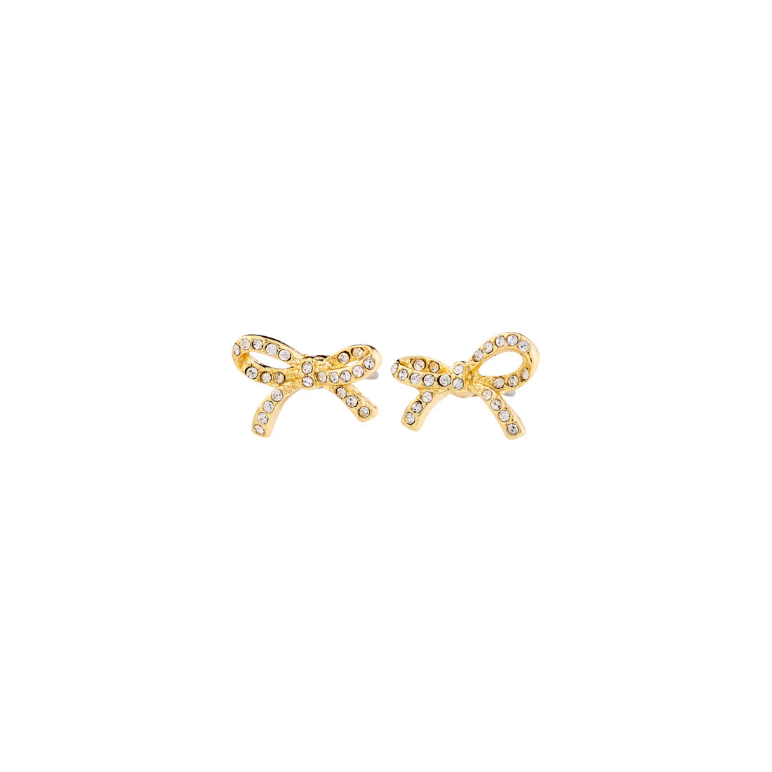 CATHARINA RECYCLED MICRO CRYSTAL BOW EARRINGS- gold