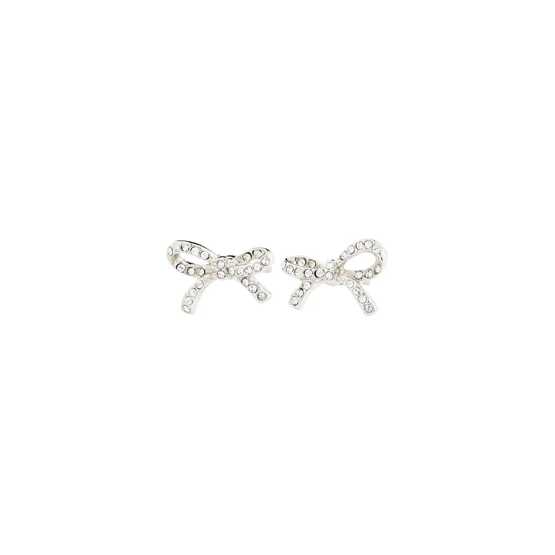 CATHARINA RECYCLED MICRO CRYSTAL BOW EARRINGS- silver