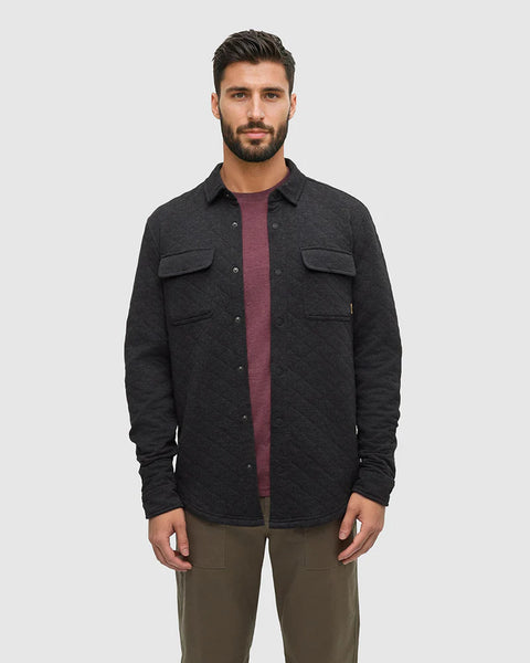 Quilted Colville Shacket - Black Heather