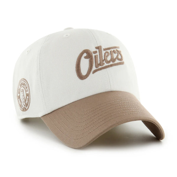 Edmonton Oilers '47 White & Brown Foundational TT Clean Up Adjustable Hat