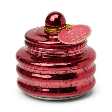 Winter Berry Red Mercury Glass Candle with Lid 3oz
