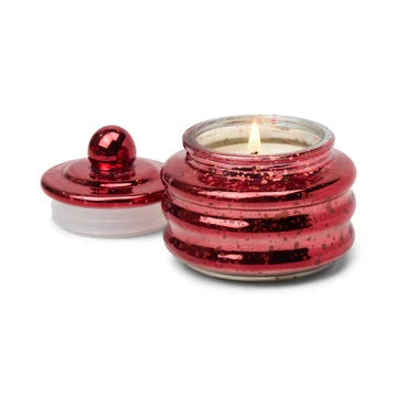 Winter Berry Red Mercury Glass Candle with Lid 3oz