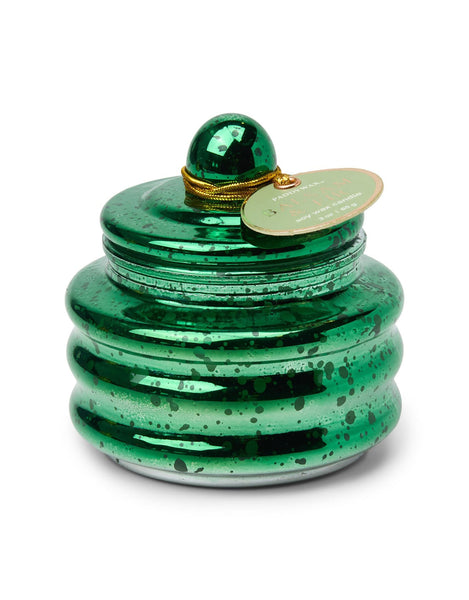 Balsam & Fir Green Mercury Glass Candle with Lid 3oz