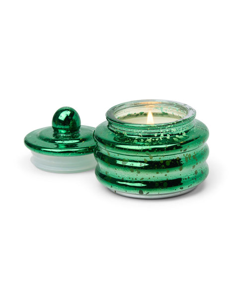 Balsam & Fir Green Mercury Glass Candle with Lid 3oz