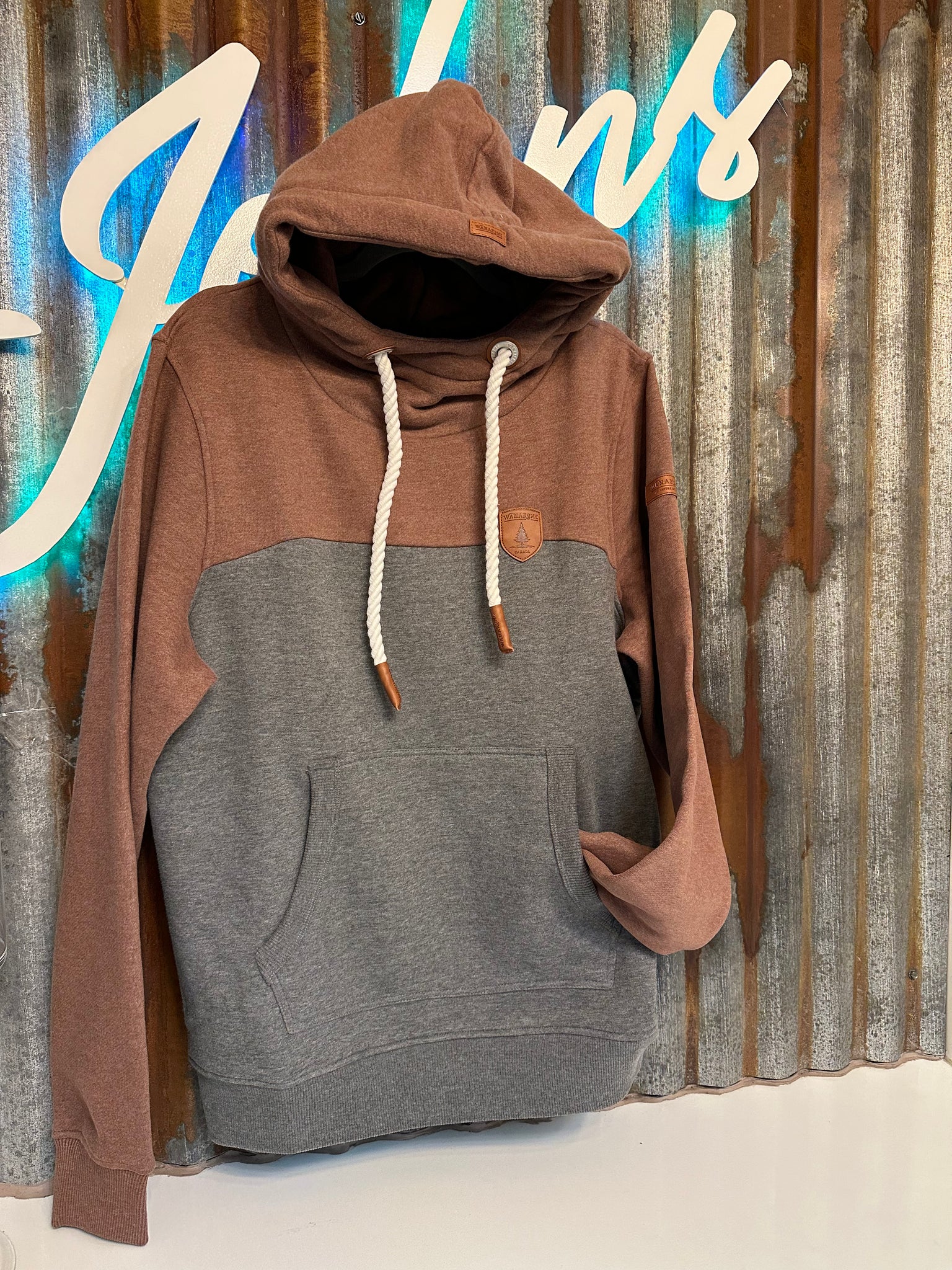BRANDON -COCOA/DARK HEATHER GREY