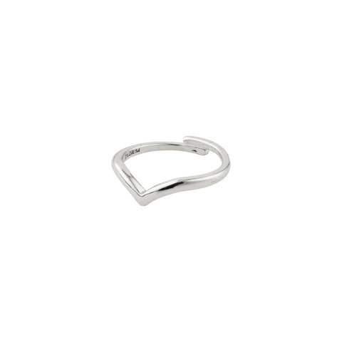 LULU CHEVRON RING - Silver Plated
