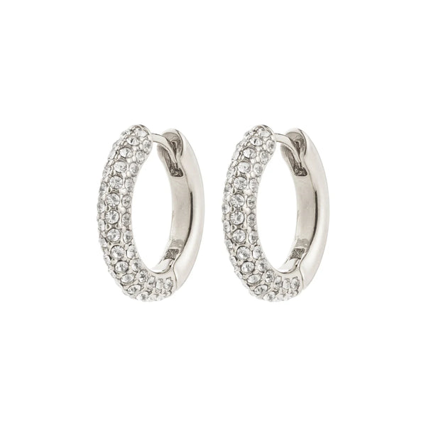TATUM RECYCLED MEDIUM CRYSTALS HOOP EARRINGS 18 MM