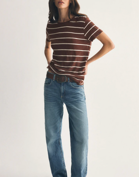 Foundation Stripe Tee - Sandalwood