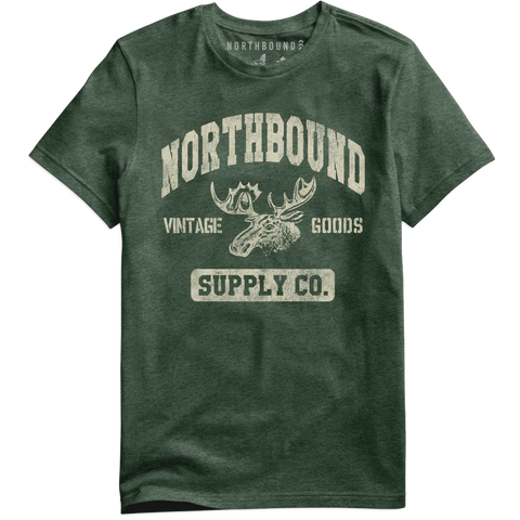 Vintage Moose T-Shirt - Forest Heather