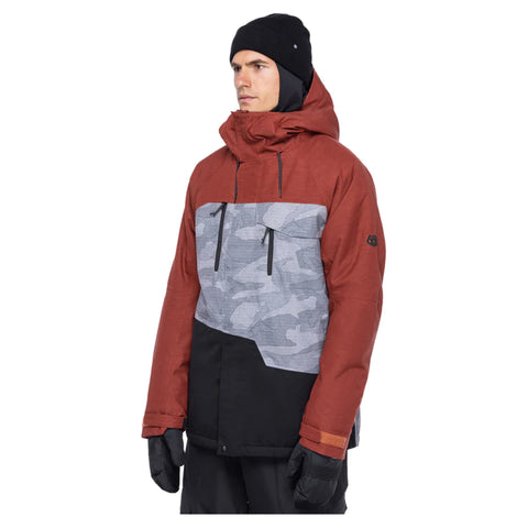 GEO INSULATED JACKET-Brick Red