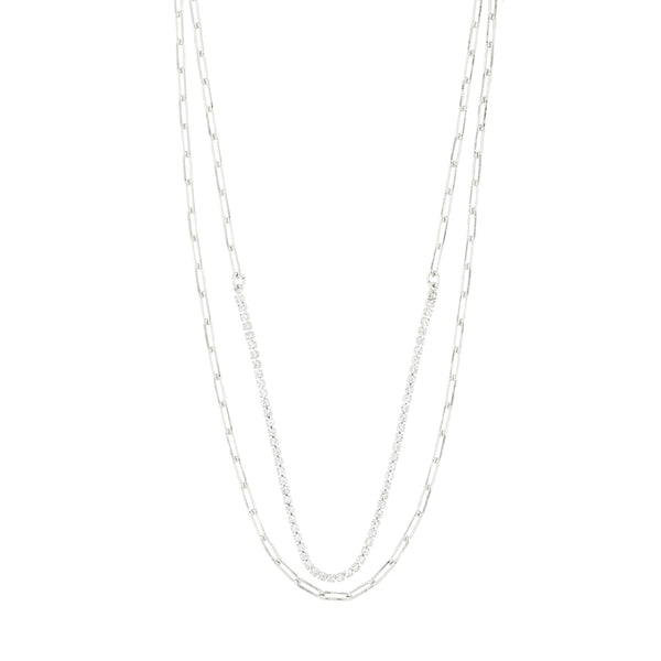ROWAN RECYCLED NECKLACE, 2-IN-1, SILVER PLATED