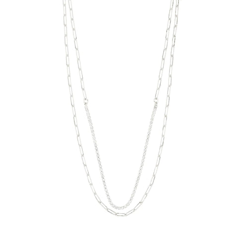 ROWAN RECYCLED NECKLACE, 2-IN-1, SILVER PLATED
