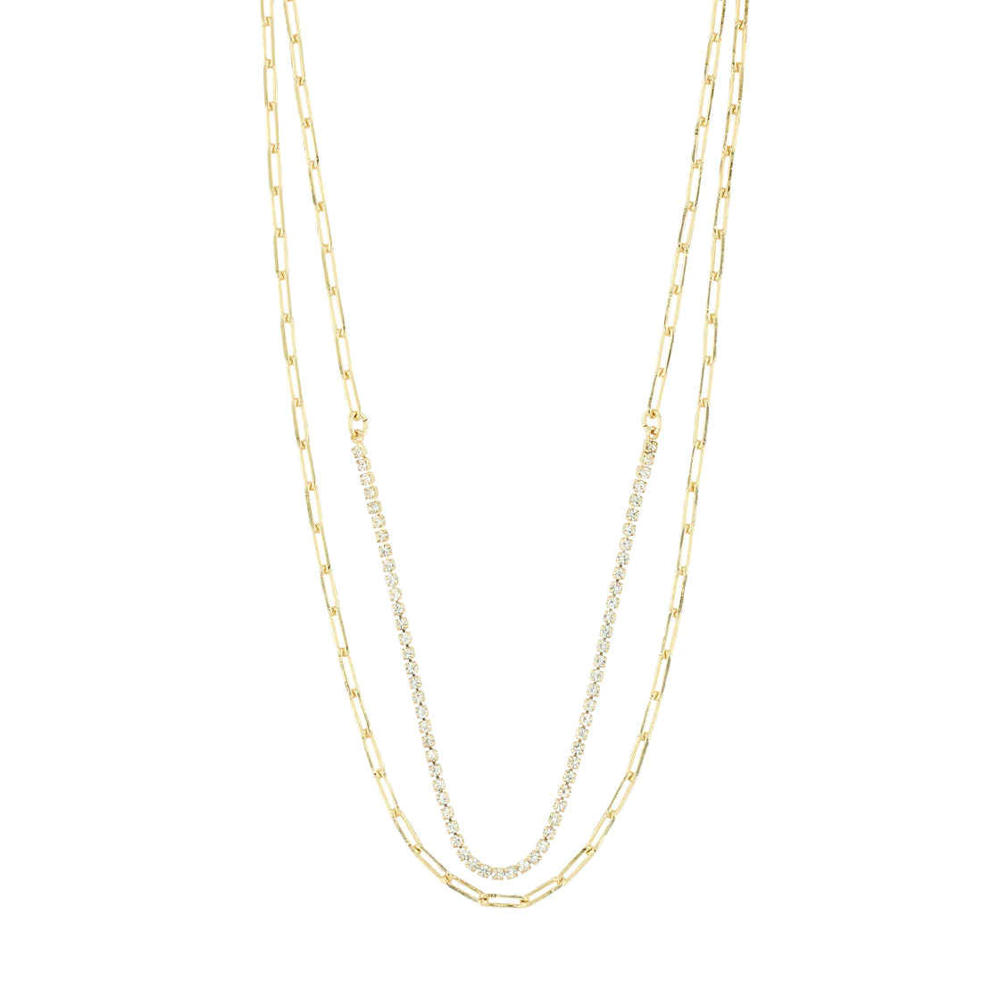 ROWAN RECYCLED NECKLACE, 2-IN-1, GOLD PLATED