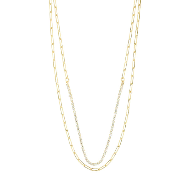 ROWAN RECYCLED NECKLACE, 2-IN-1, GOLD PLATED