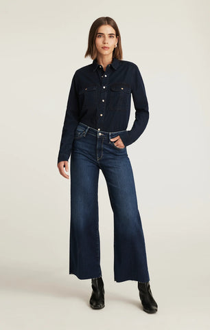 PALOMA WIDE LEG JEANS - Dark Blue Feather Luxe