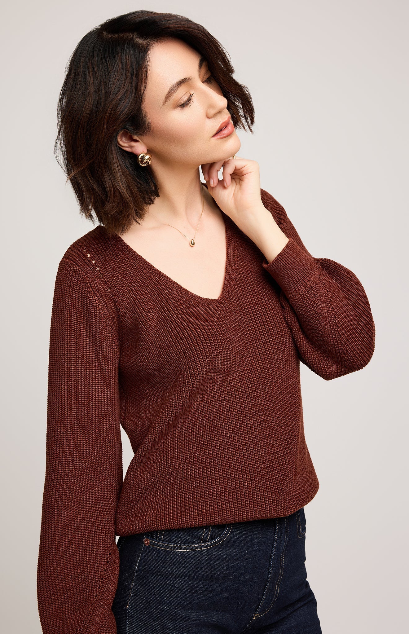 Hailey Pullover Sweater - Mahogany