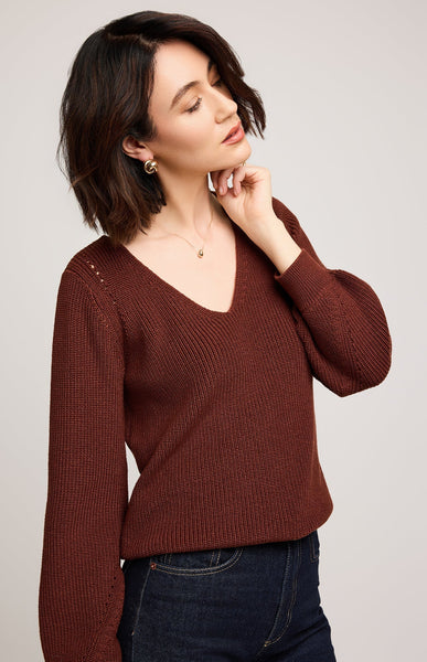 Hailey Pullover Sweater - Mahogany